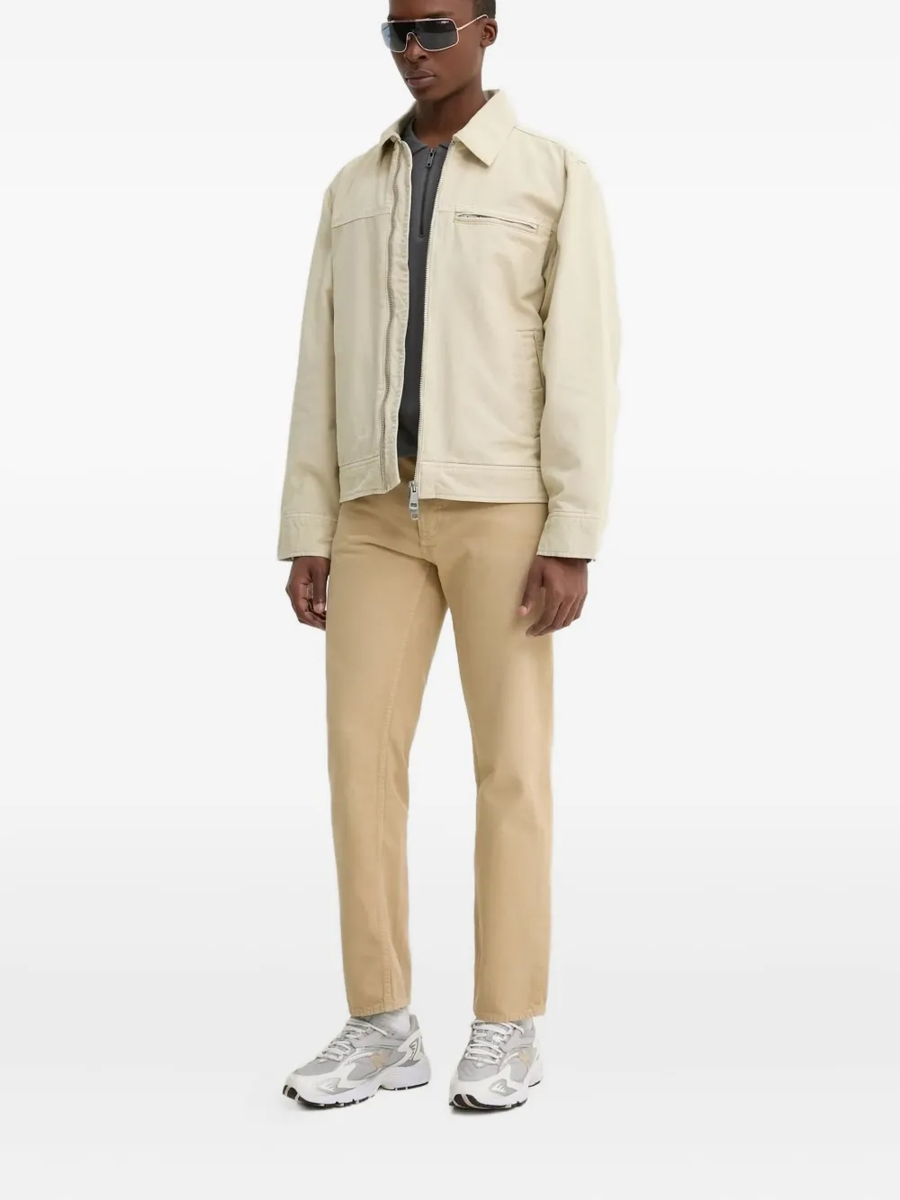 HUGO label-patch jeans Beige