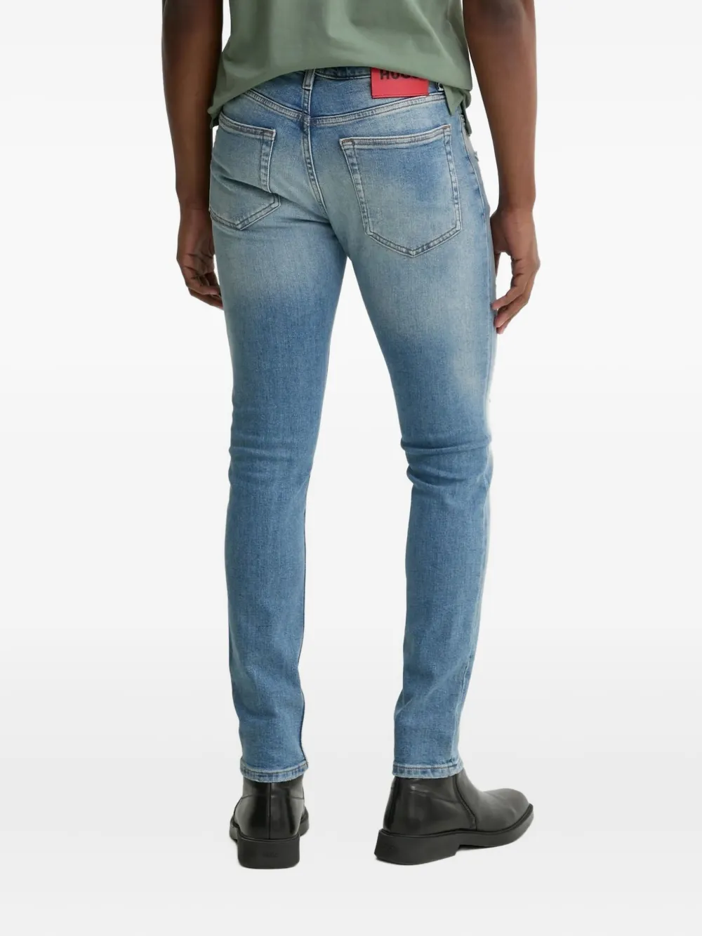HUGO distressed skinny-leg jeans - Blauw