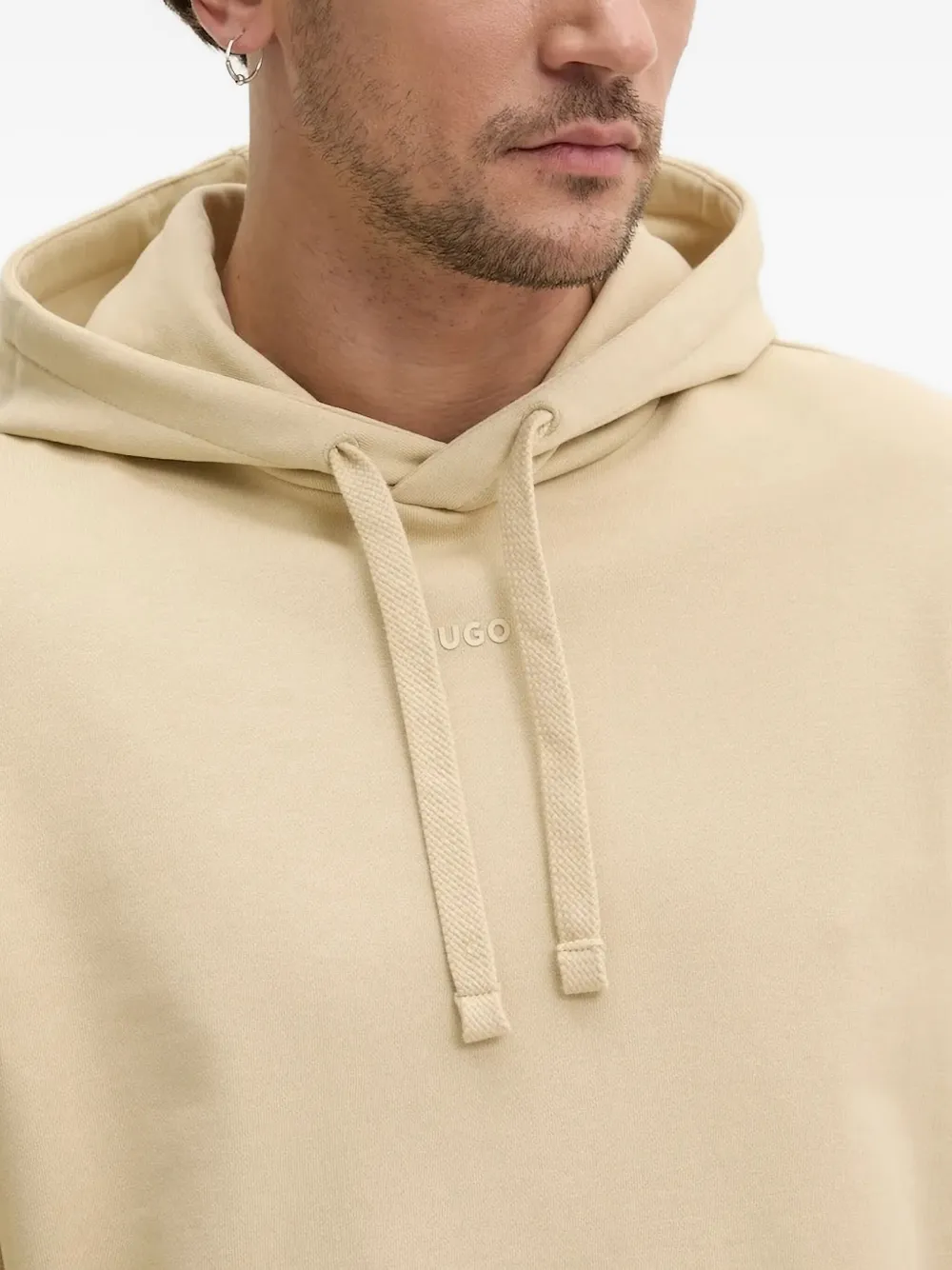 HUGO Hoodie met logoprint Beige