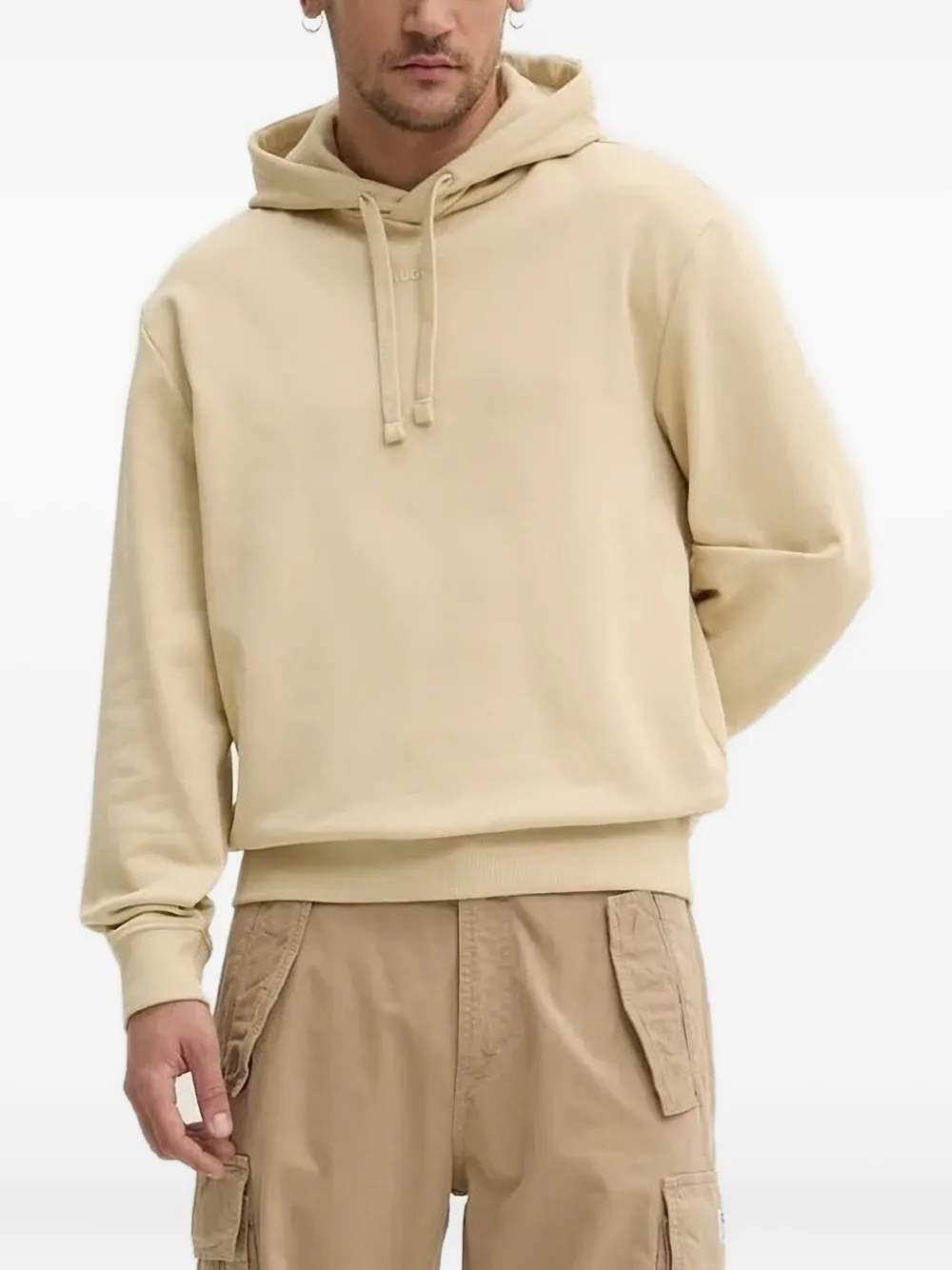 HUGO Hoodie met logoprint Beige