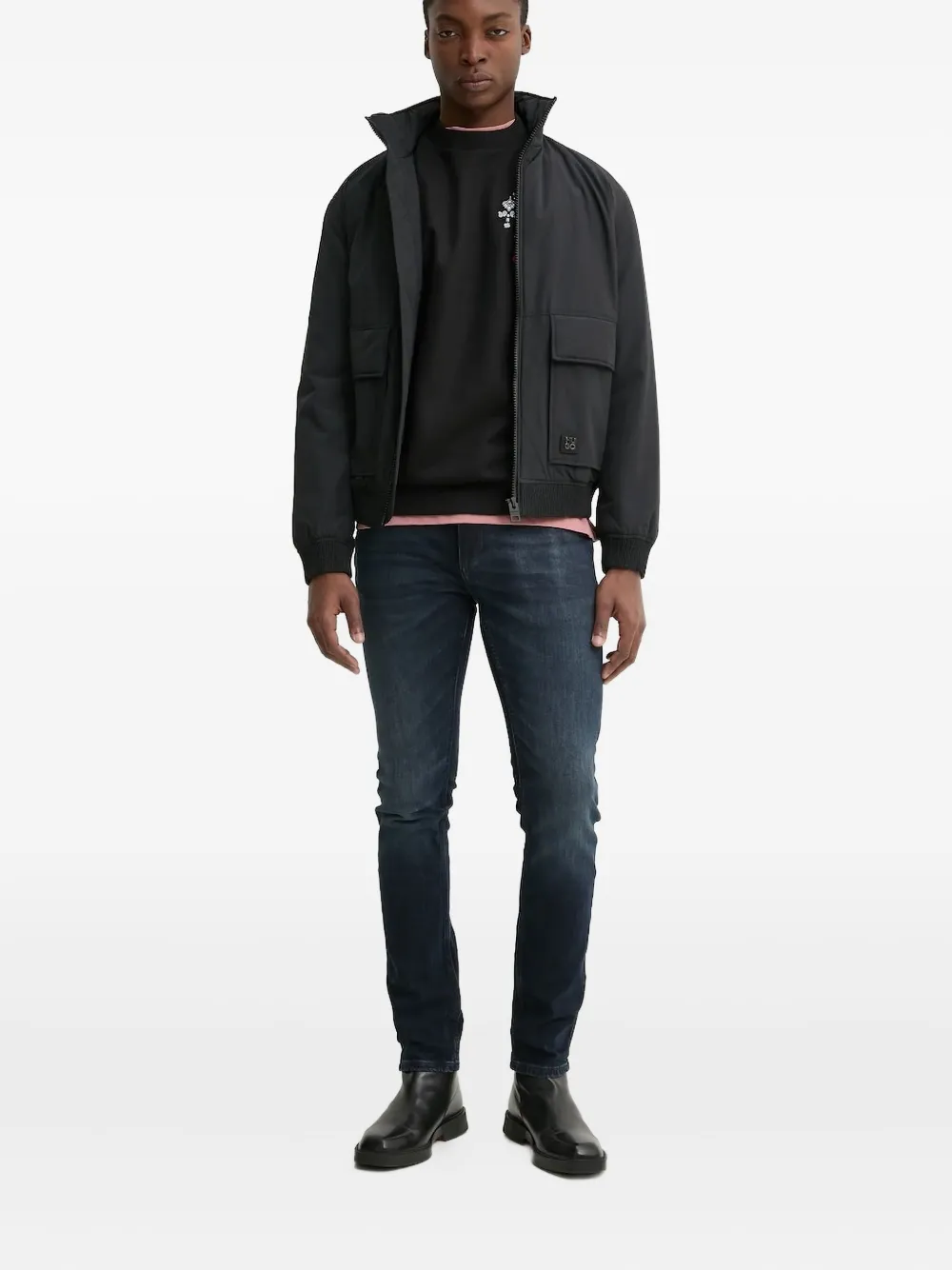 HUGO skinny-cut jeans Blauw