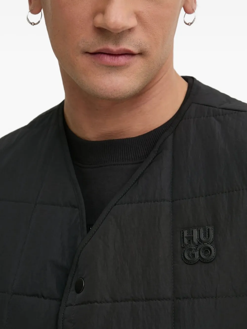 HUGO Hemd met logopatch Zwart