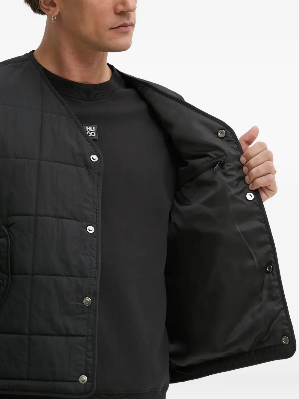 HUGO Hemd met logopatch Zwart