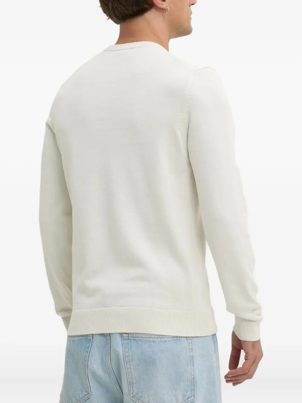 HUGO Sweater met logopatch - Wit
