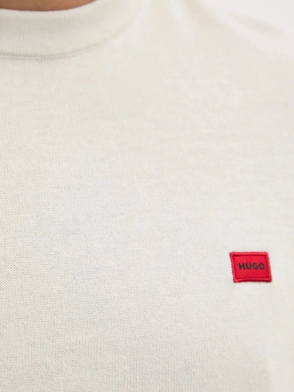 HUGO Sweater met logopatch Wit