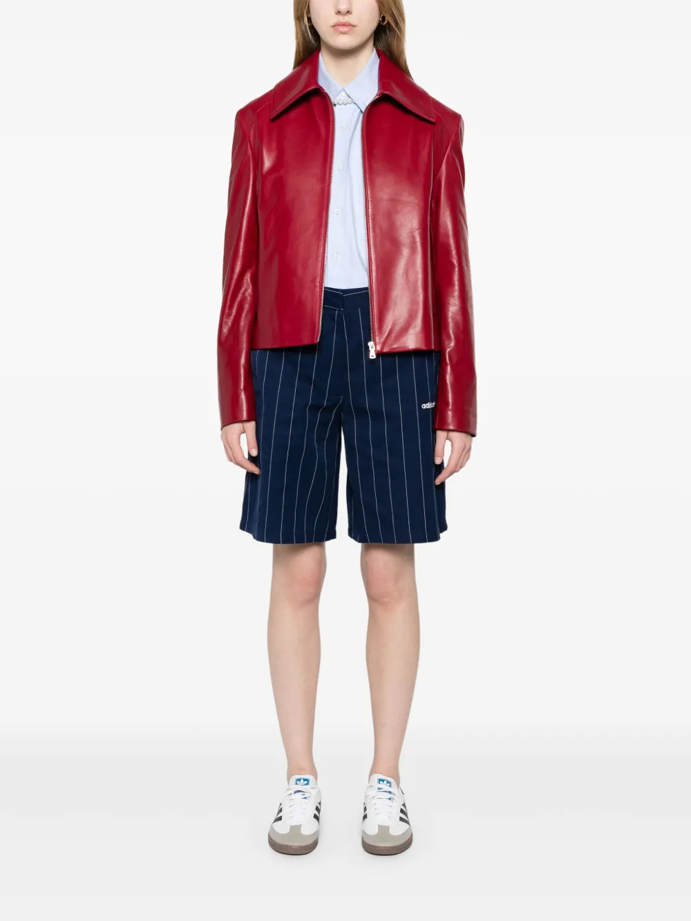 adidas Shorts met krijtstreep Blauw