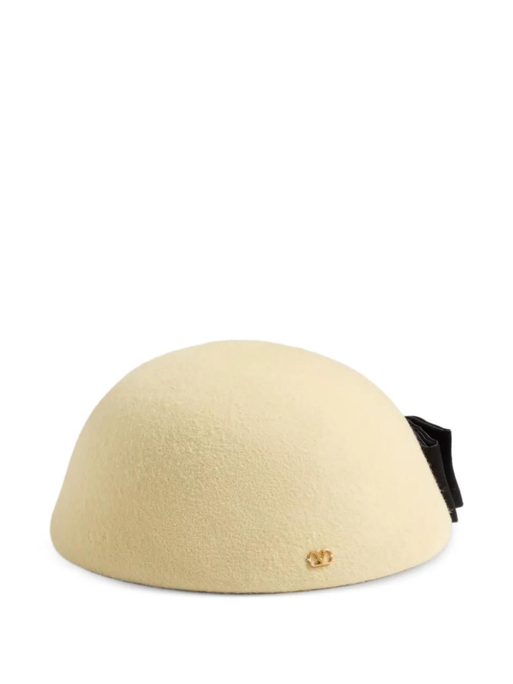  Valentino Garavani Vlogo Signature Hat In Lapin-fabric With Satin-bow - Neutrals 