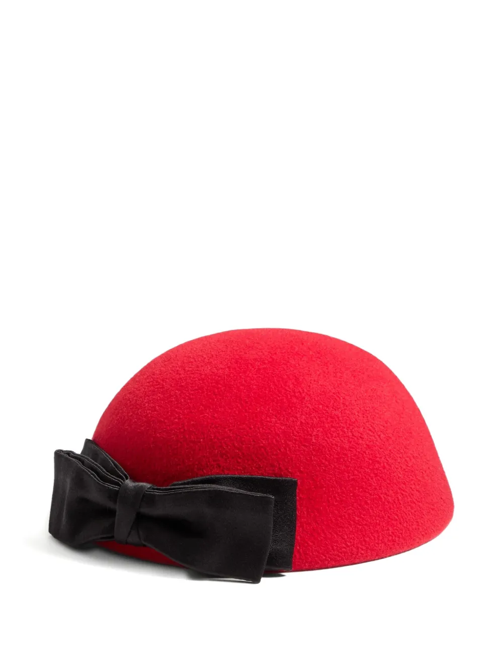  Valentino Garavani Vlogo Signature Hat In Lapin-fabric With Satin-bow - Red 