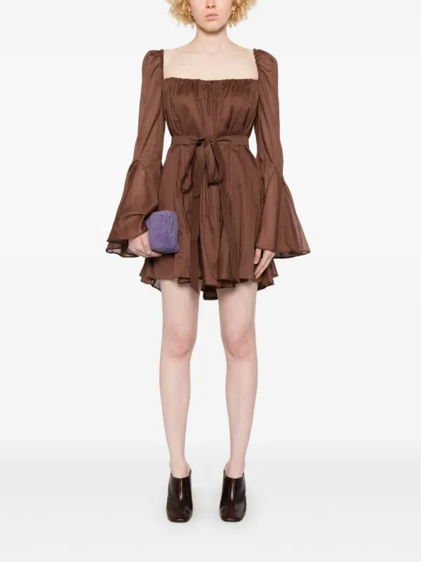 【関税&送料込】THE ANDAMANE Dresses Brown THE ANDAMANE Flared Mini Dress | Brown | FARFETCH TW