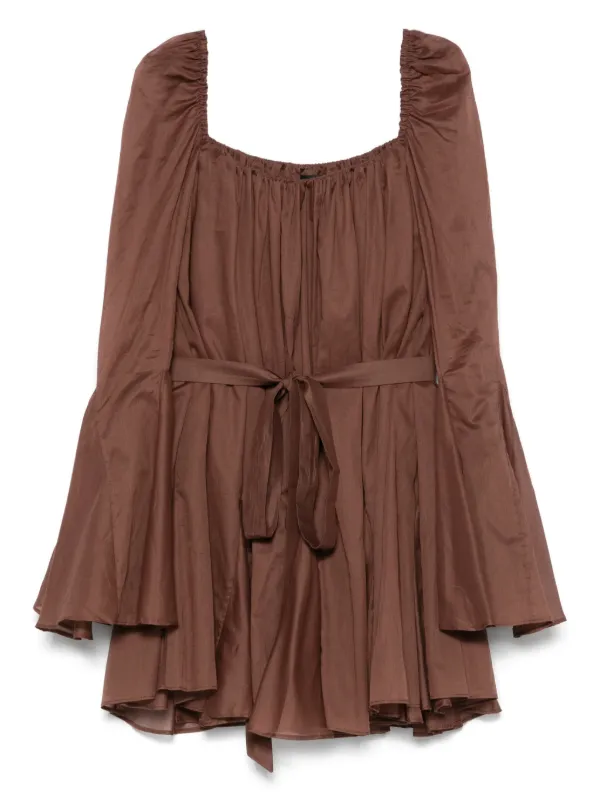 【関税&送料込】THE ANDAMANE Dresses Brown THE ANDAMANE Flared Mini Dress | Brown | FARFETCH TW