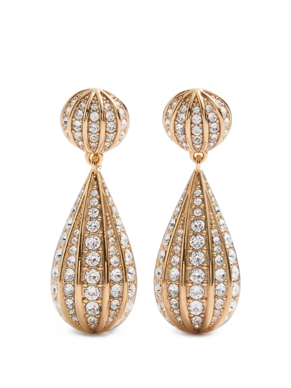 Valentino Garavani POETIQUES DES GOUTTES METAL AND SWAROVSKI® CRYSTAL EARRINGS - Gold