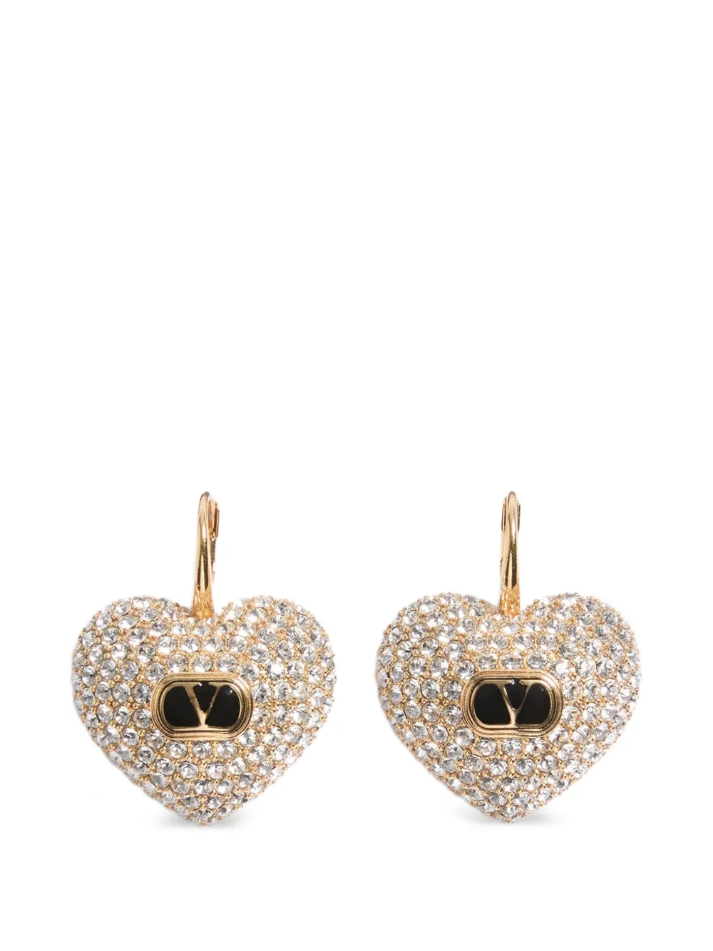 Valentino Garavani COEUR ROYAL METAL, ENAMEL AND SWAROVSKI® CRYSTAL EARRINGS - Oro