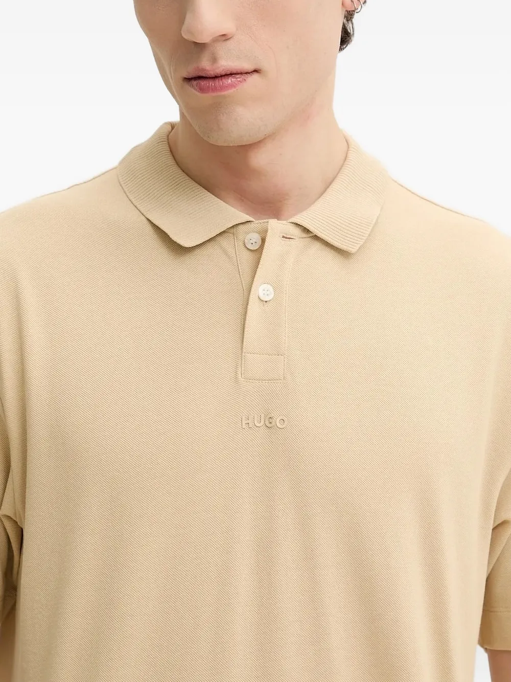 HUGO Poloshirt met logo Beige
