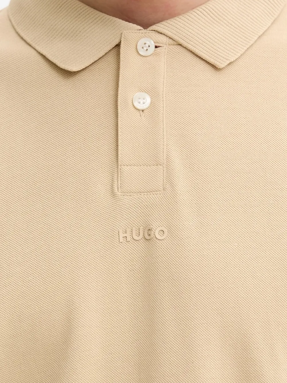 HUGO Poloshirt met logo Beige
