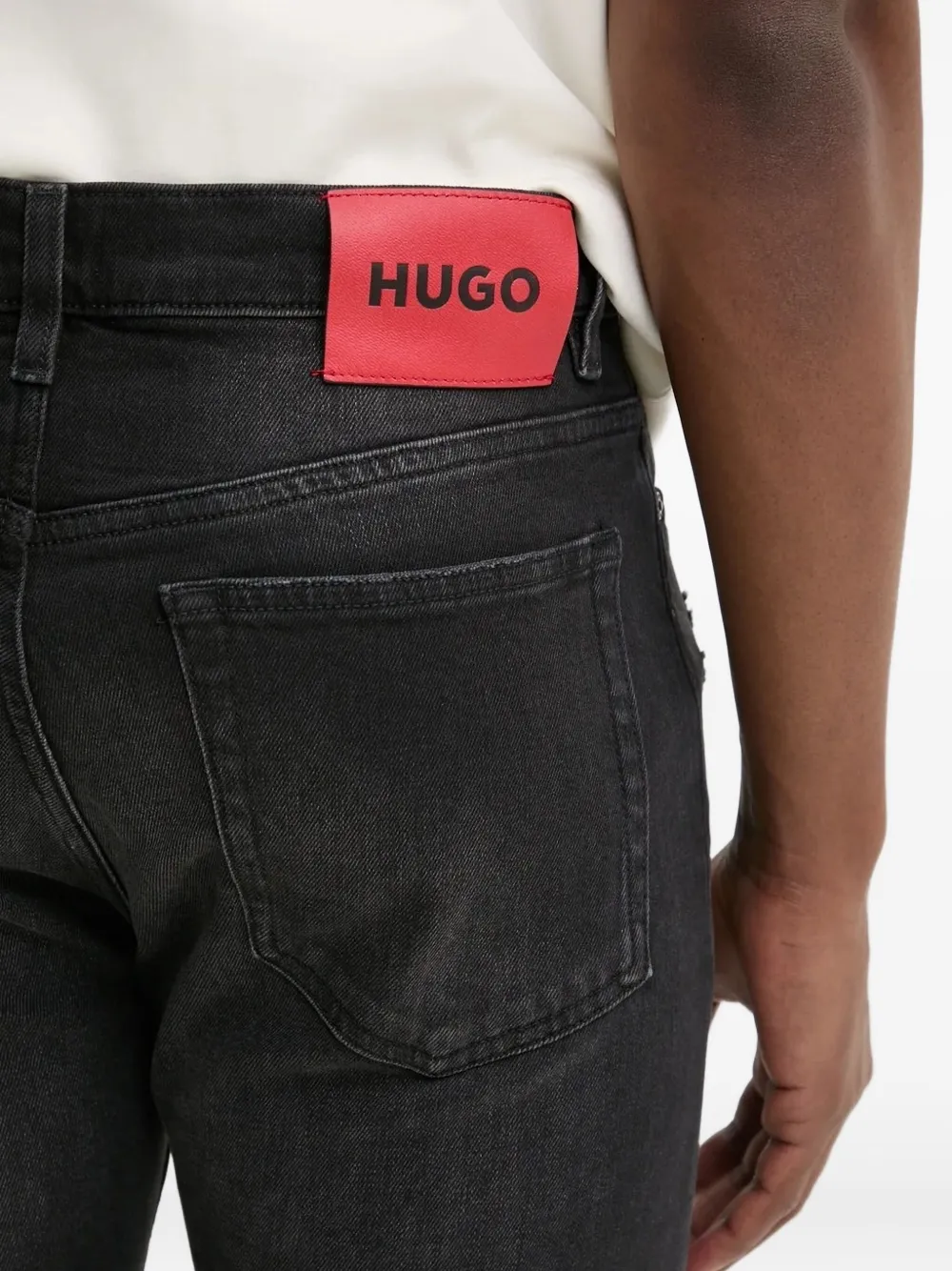 HUGO Jeans met vervaagd effect Zwart