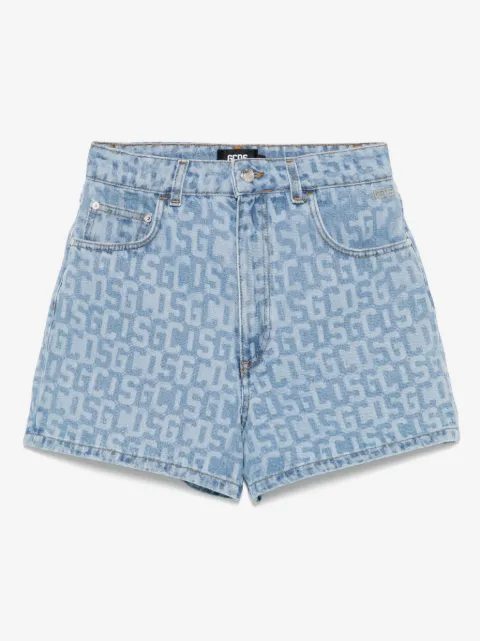 GCDS monogram denim shorts