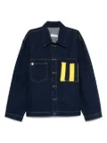 Charles Jeffrey Loverboy knitted-patch denim jacket - Blue
