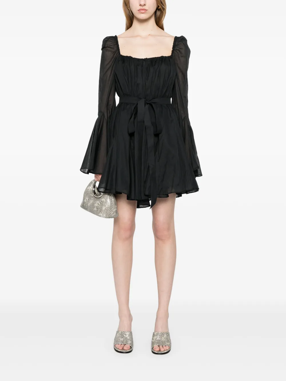 THE ANDAMANE Flared mini-jurk - Zwart
