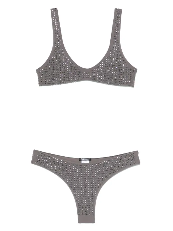 ビキニ AGNEL Jewelry Bikini Bra Gray NIDA BIKINI TOP IN SILVER GREY – Nedu Apparel