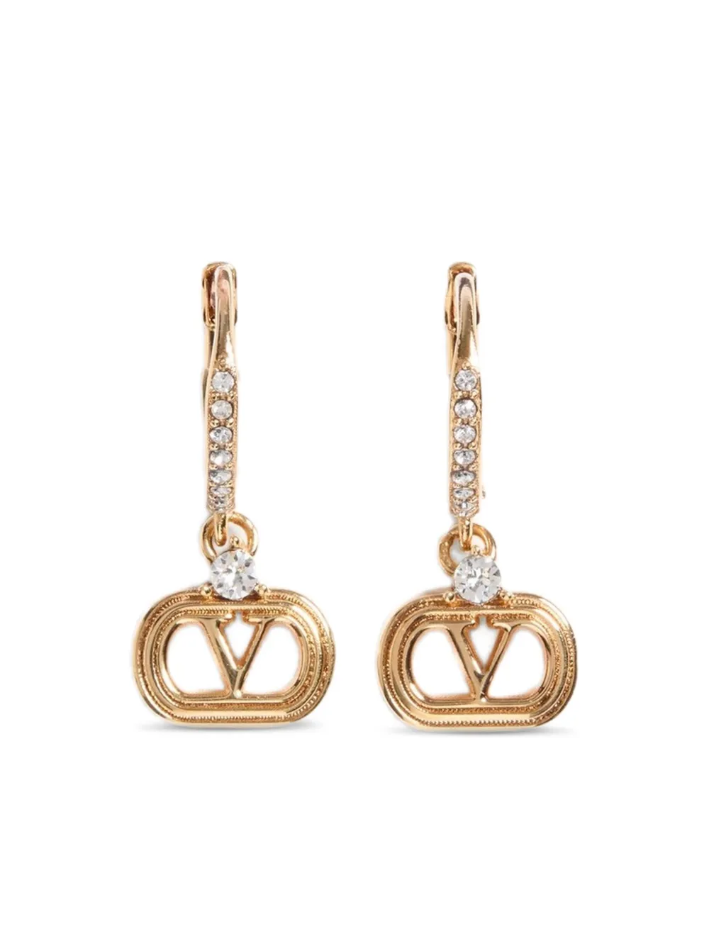 Valentino Garavani Vロゴ シグネチャー ピアス - ゴールドトーン Valentino Garavani Vロゴ シグネチャー ピアス - ゴールドトーン