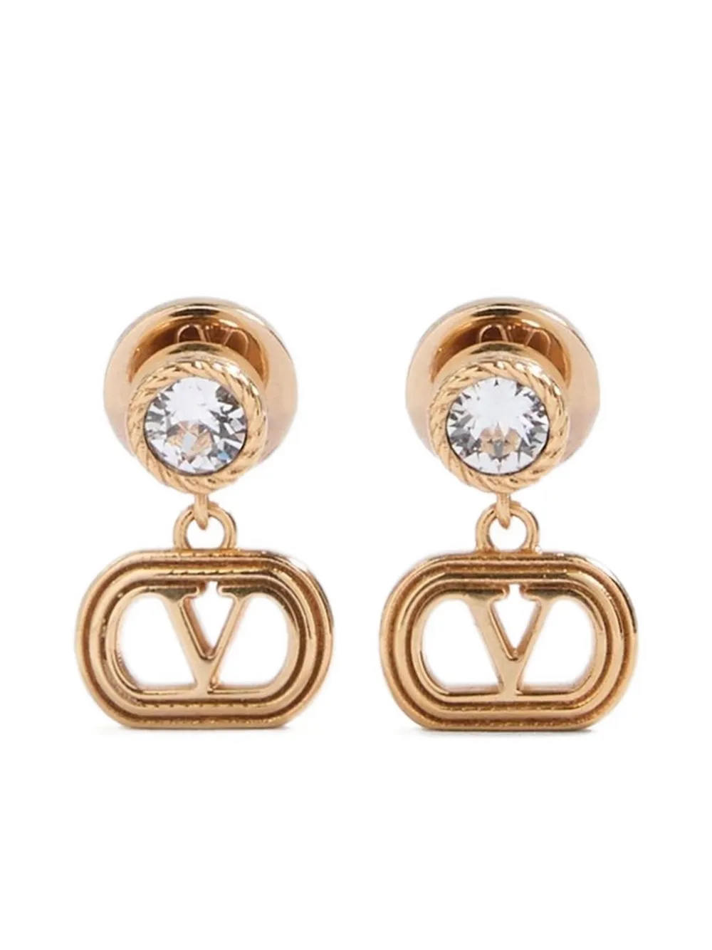 Valentino Garavani Vロゴ シグネチャー ピアス - ゴールドトーン Valentino Garavani Vロゴ シグネチャー ピアス - ゴールドトーン