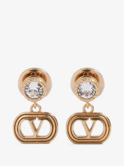 Valentino Garavani VLogo Ovalette crystal-embellished earrings