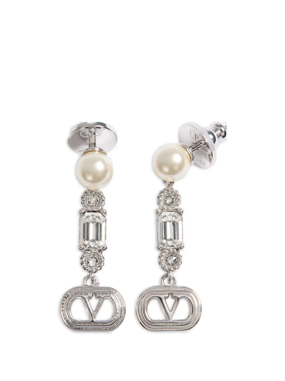 Ovalette metal, pearl and Swarovski® crystal earrings