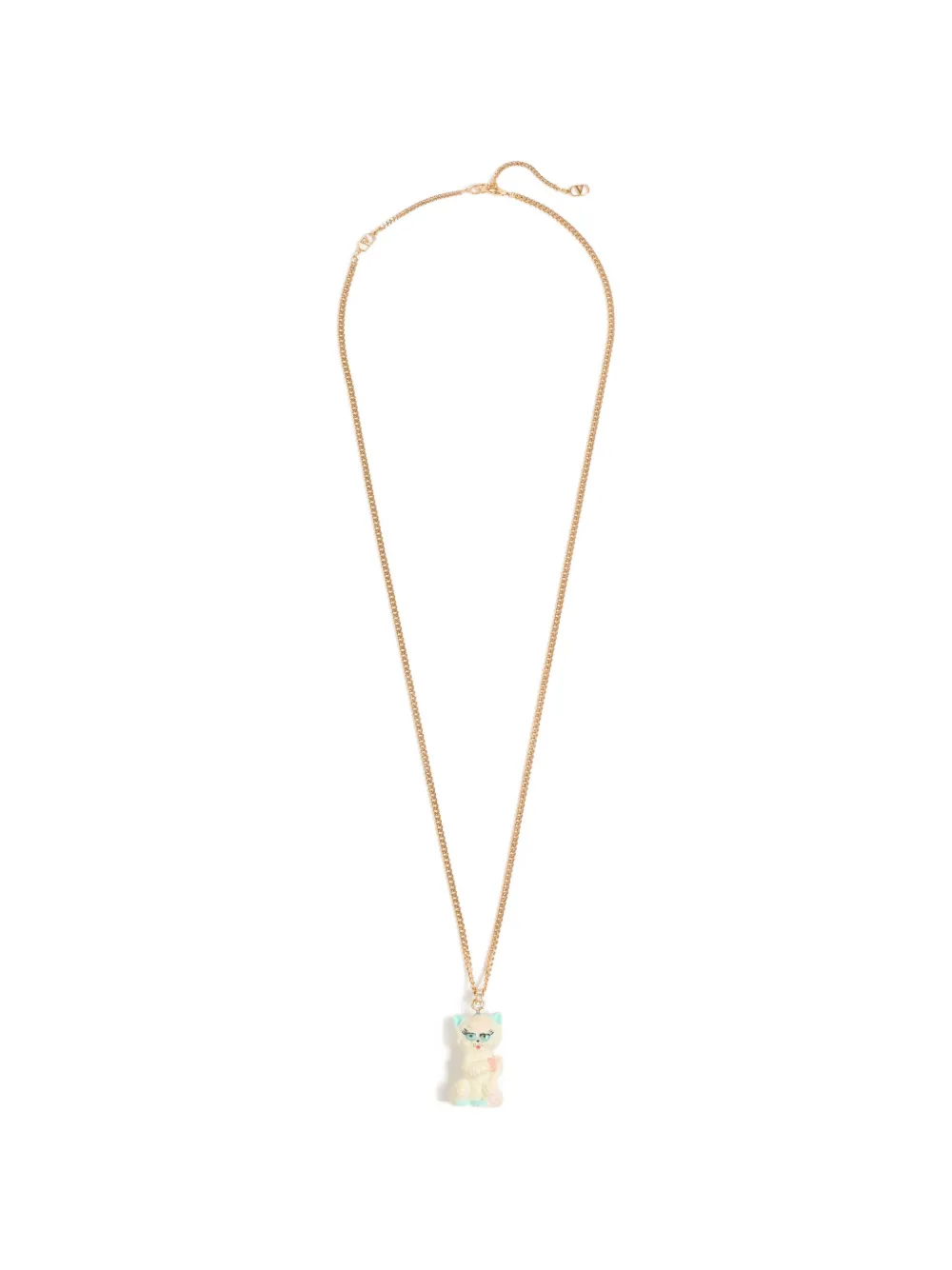 Valentino Garavani LE CHAT DE LA MAISON NECKLACE IN METAL, NYLON AND SWAROVSKI® CRYSTALS - Oro