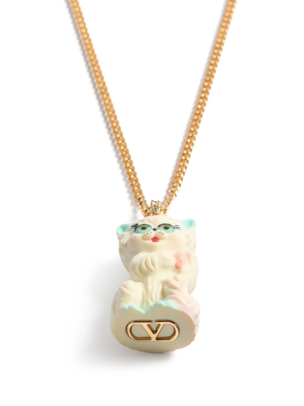 Le Chat De La Maison necklace in metal, nylon and Swarovski® crystals