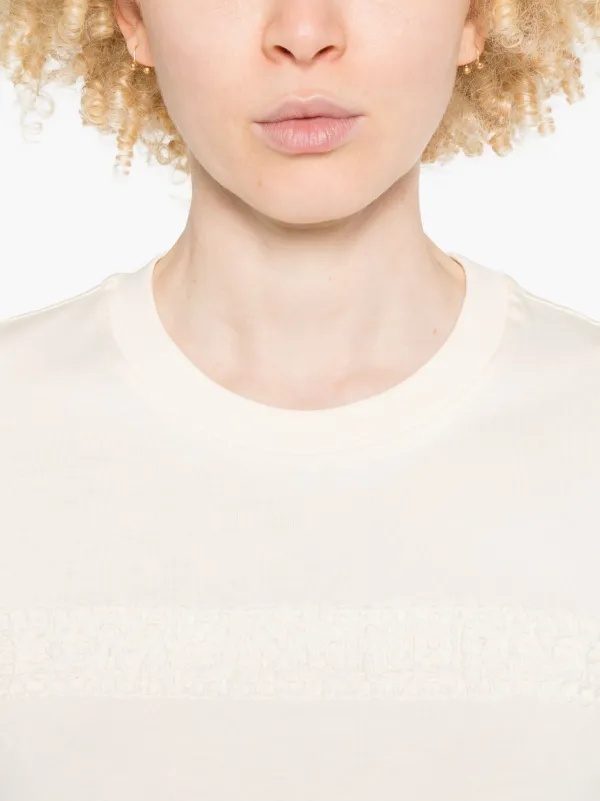 Moncler embroidered-logo Cotton T-shirt | Neutrals | FARFETCH