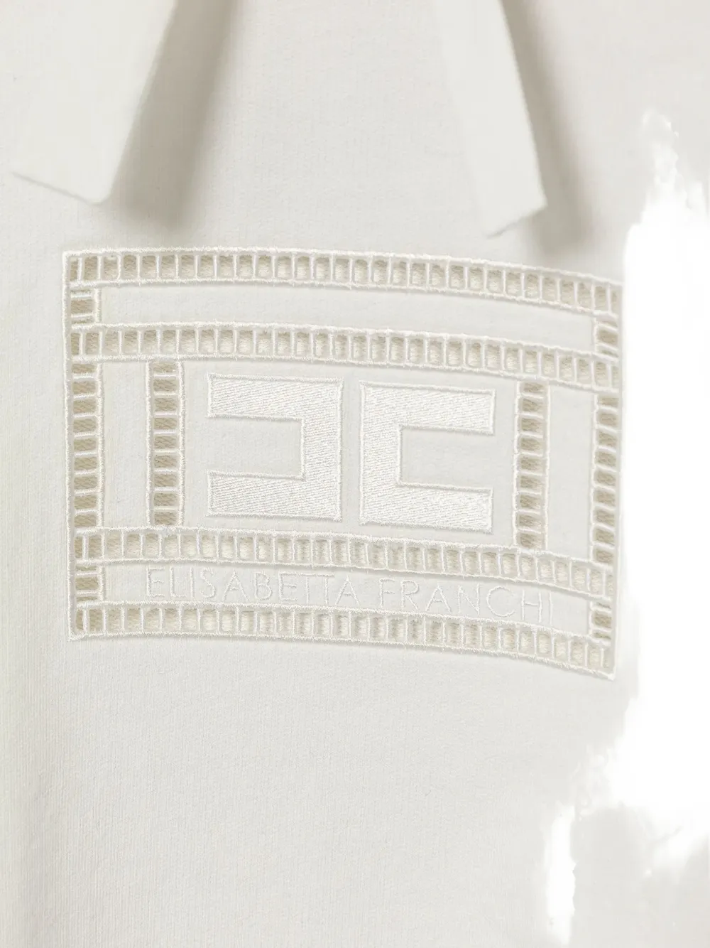 Elisabetta Franchi La Mia Bambina Logo-embroidered Hoodie In Neutral