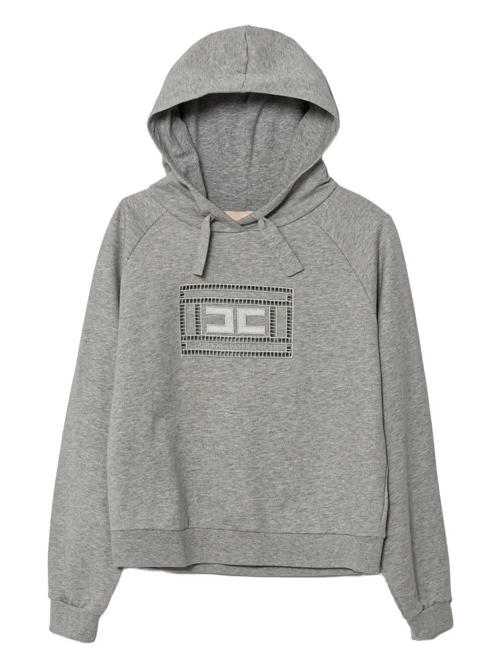 Elisabetta Franchi La Mia Bambina embroidered-logo hoodie | Grey | Image 1