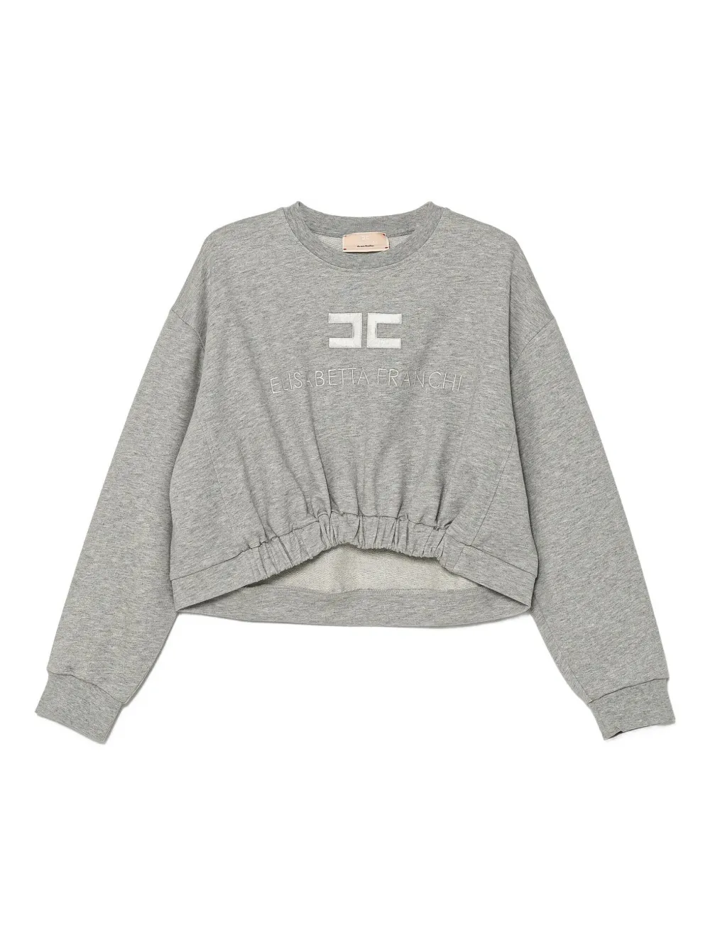 Elisabetta Franchi La Mia Bambina Embroidered-logo Sweatshirt In Gray