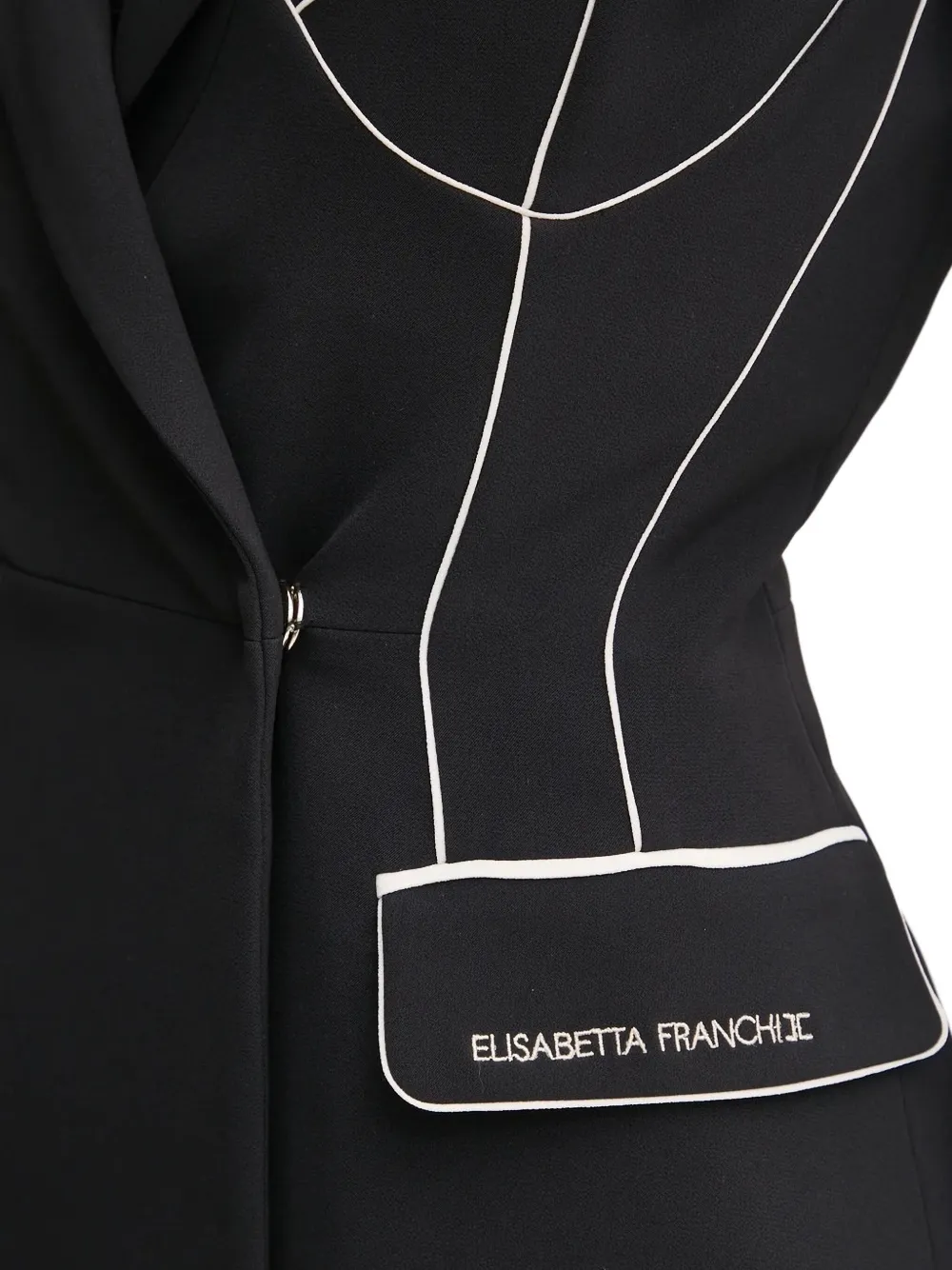 Elisabetta Franchi Blazer met stikseldetail Zwart