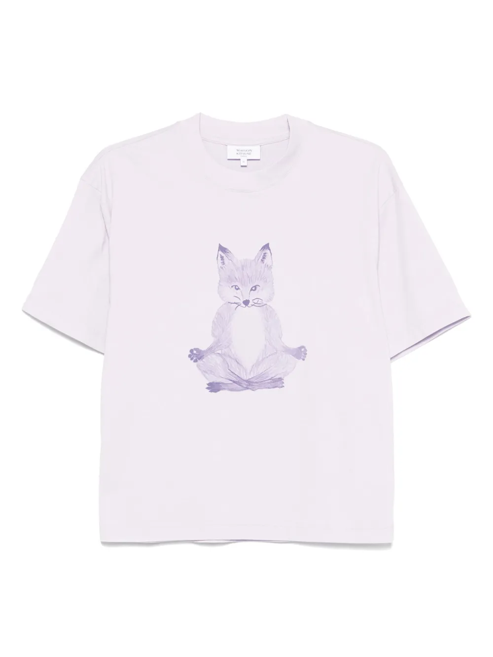 Shop Maison Kitsuné Yoga Fox T-shirt In Purple