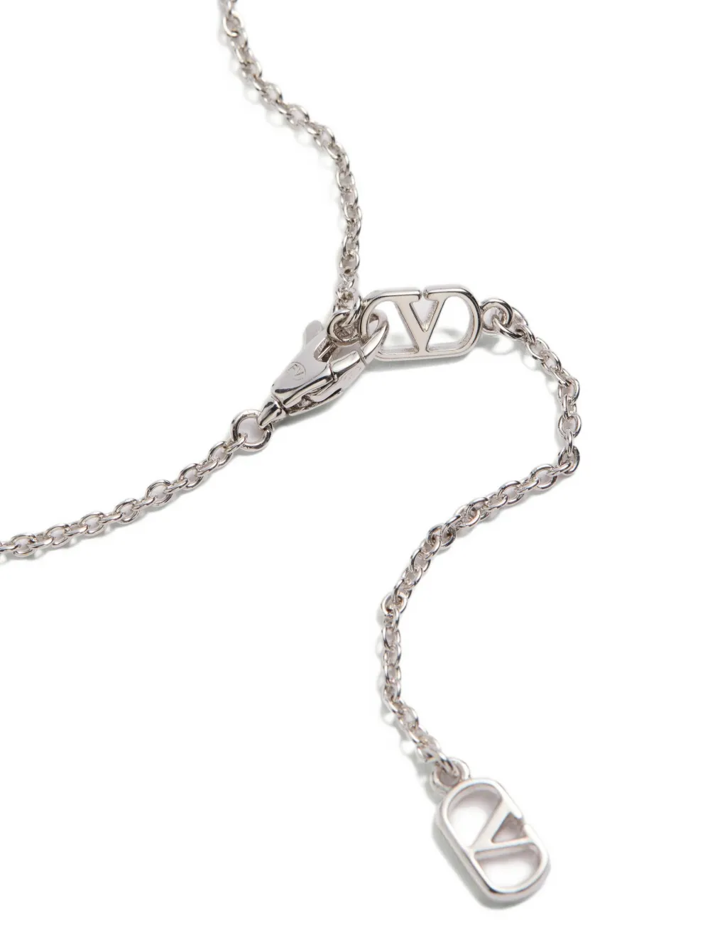 Valentino Logo Necklace In Metallic