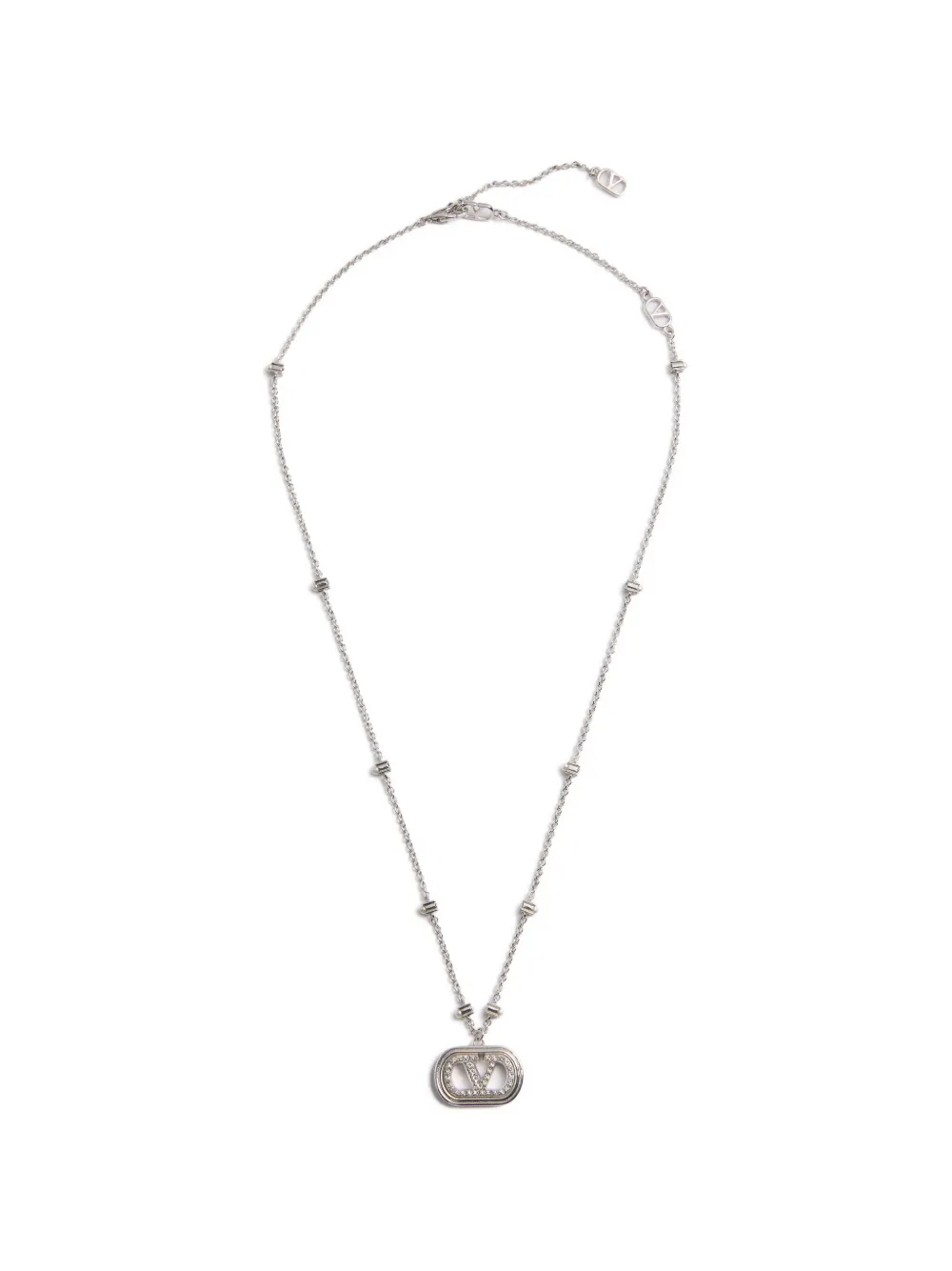 Valentino Garavani VLOGO SIGNATURE METAL NECKLACE WITH PEARLS AND SWAROVSKI® CRYSTALS - DFH