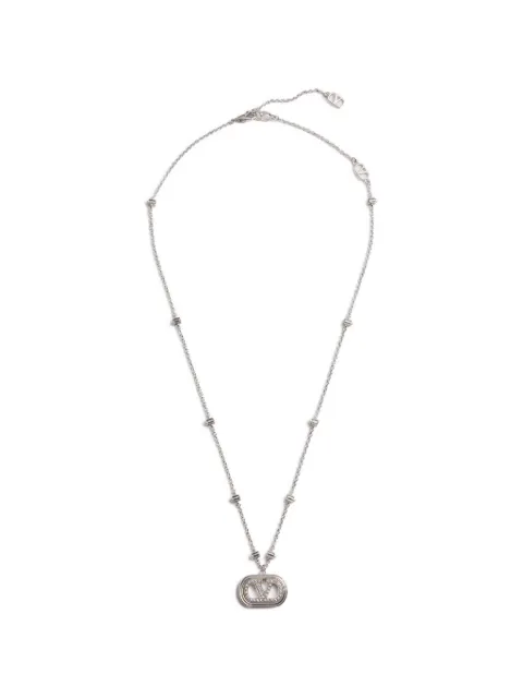 Valentino Garavani Vlogo Signature metal necklace with pearls and Swarovski® crystals