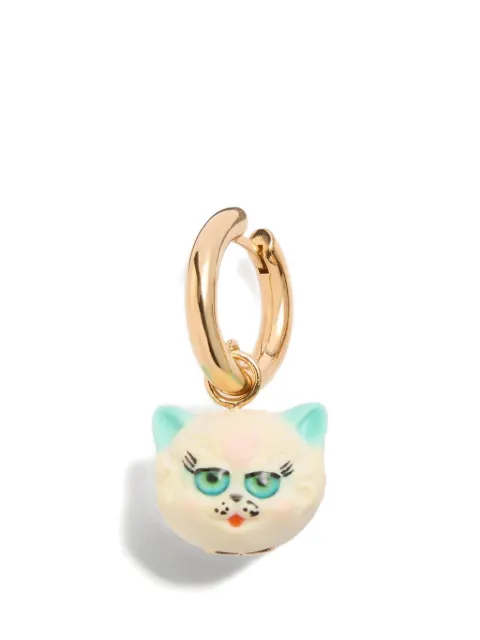 Valentino Garavani Le Chat De La Maison single earring in metal and nylon