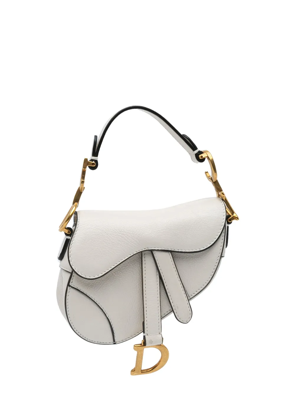 Christian Dior Pre-Owned 2021 Micro Goatskin Saddle satchel - ホワイト Christian Dior Pre-Owned 2021 Micro Goatskin Saddle satchel - ホワイト