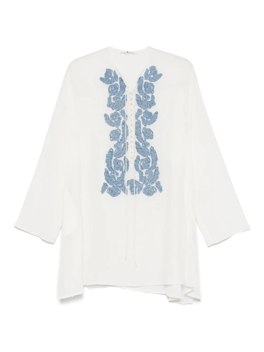 Ermanno Scervino Tuniek met bloemapplicatie Wit