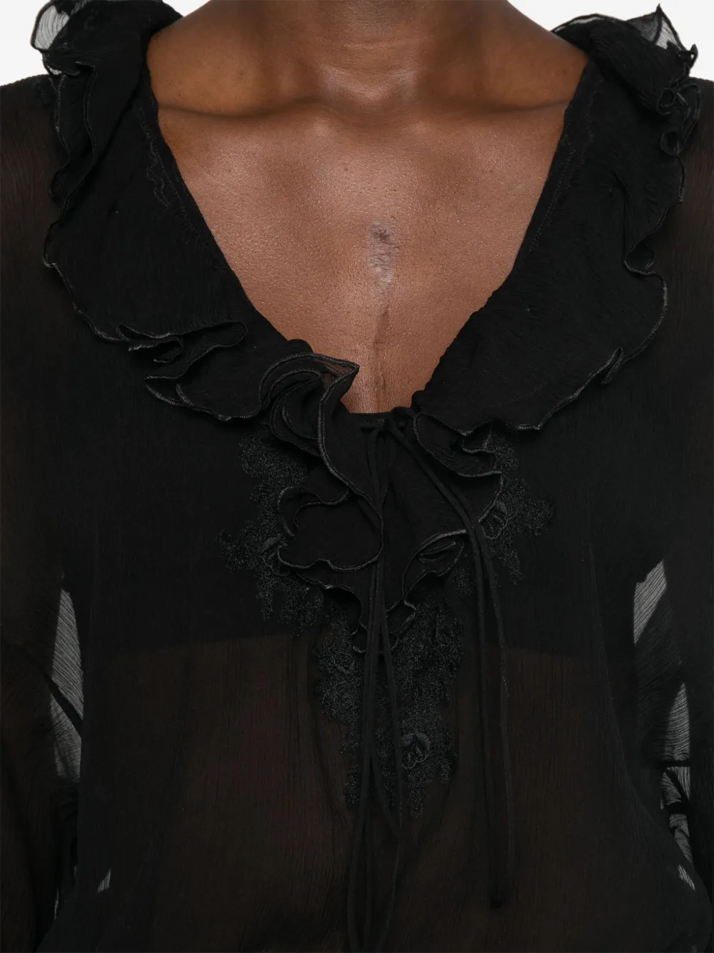 Ermanno Scervino Semi-doorzichtig blouse Zwart