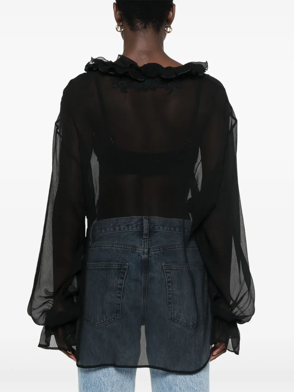 Ermanno Scervino Semi-doorzichtig blouse Zwart