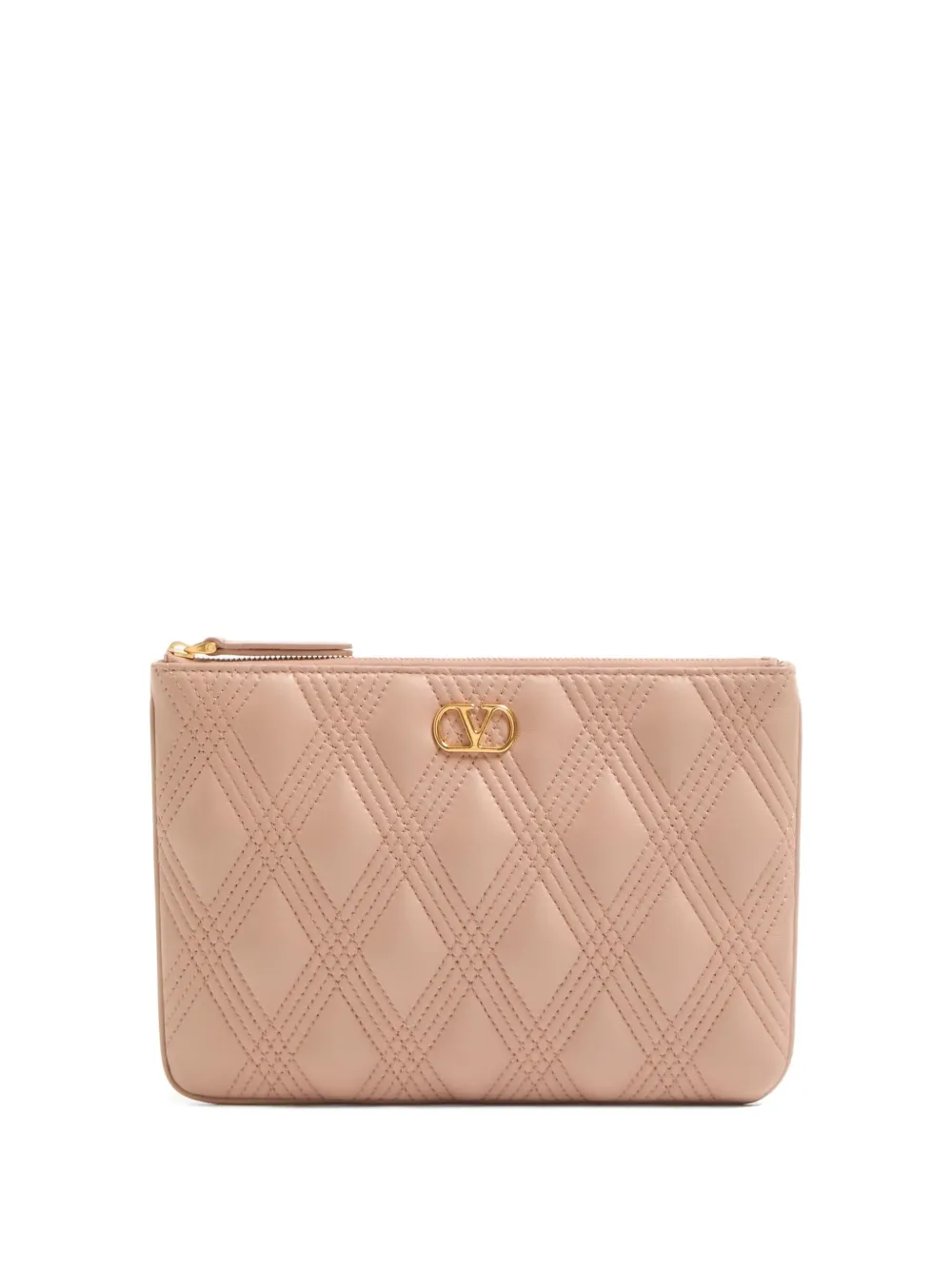 Valentino Garavani QUILTIE 67 POUCH IN QUILTED NAPPA LEATHER - ピンク Valentino Garavani QUILTIE 67 POUCH IN QUILTED NAPPA LEATHER - ピンク