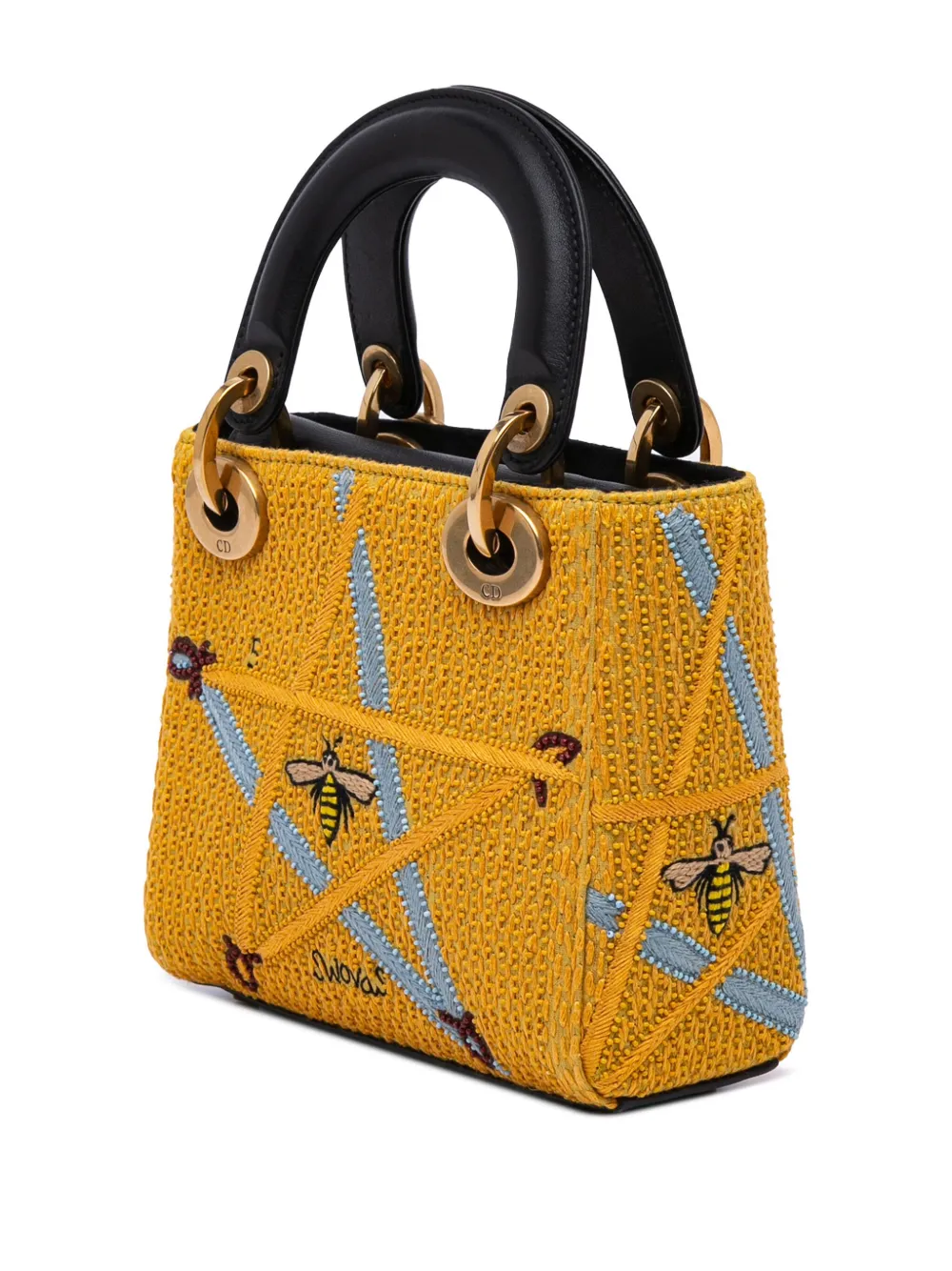 Christian Dior Pre-Owned 2017 Mini Embroidered Canvas Swords Lady Dior satchel | Pre-Owned | Image 2