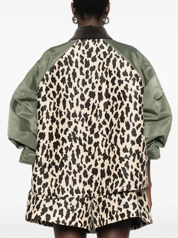 【SACAI】レオパード x ナイロン ツイル ボンバージャケット Sacai レオパード ボンバージャケット | グリーン | FARFETCH JP