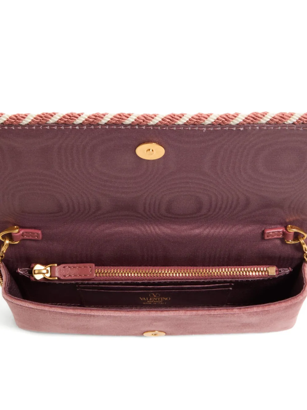 Valentino Garavani Leren handtas met gevlochten rand Roze