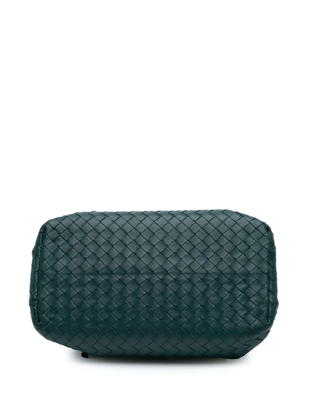 Pre-owned Bottega Veneta 2012-2024 Mini Nappa Intrecciato Roma Satchel In Green