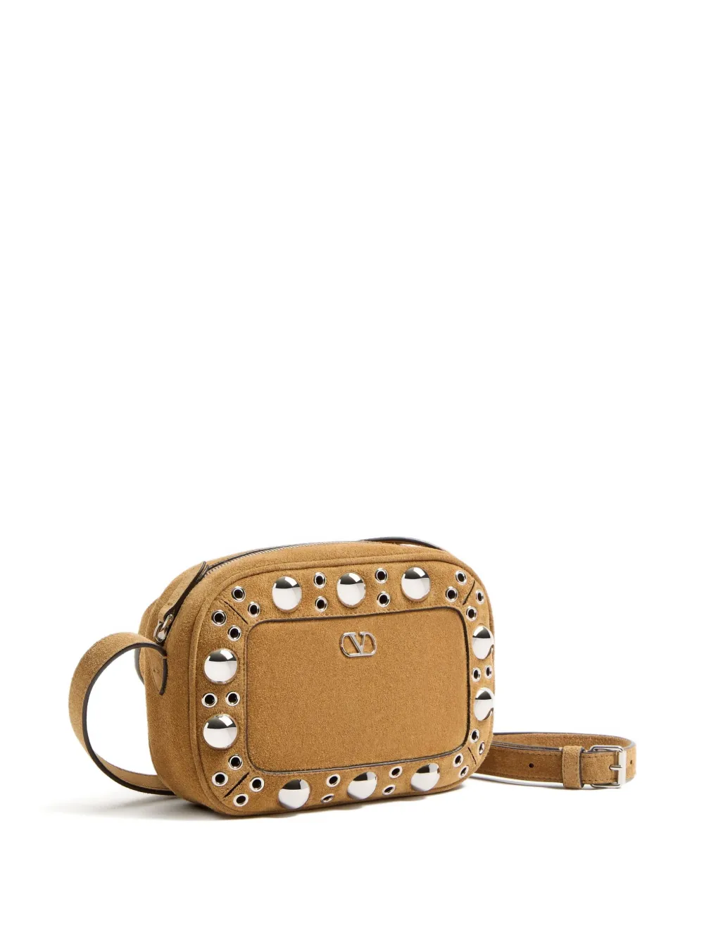 Valentino Garavani NELLCÔTE SUEDE SHOULDER BAG - Beige