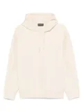 Emporio Armani logo-jacquard hoodie - Neutrals